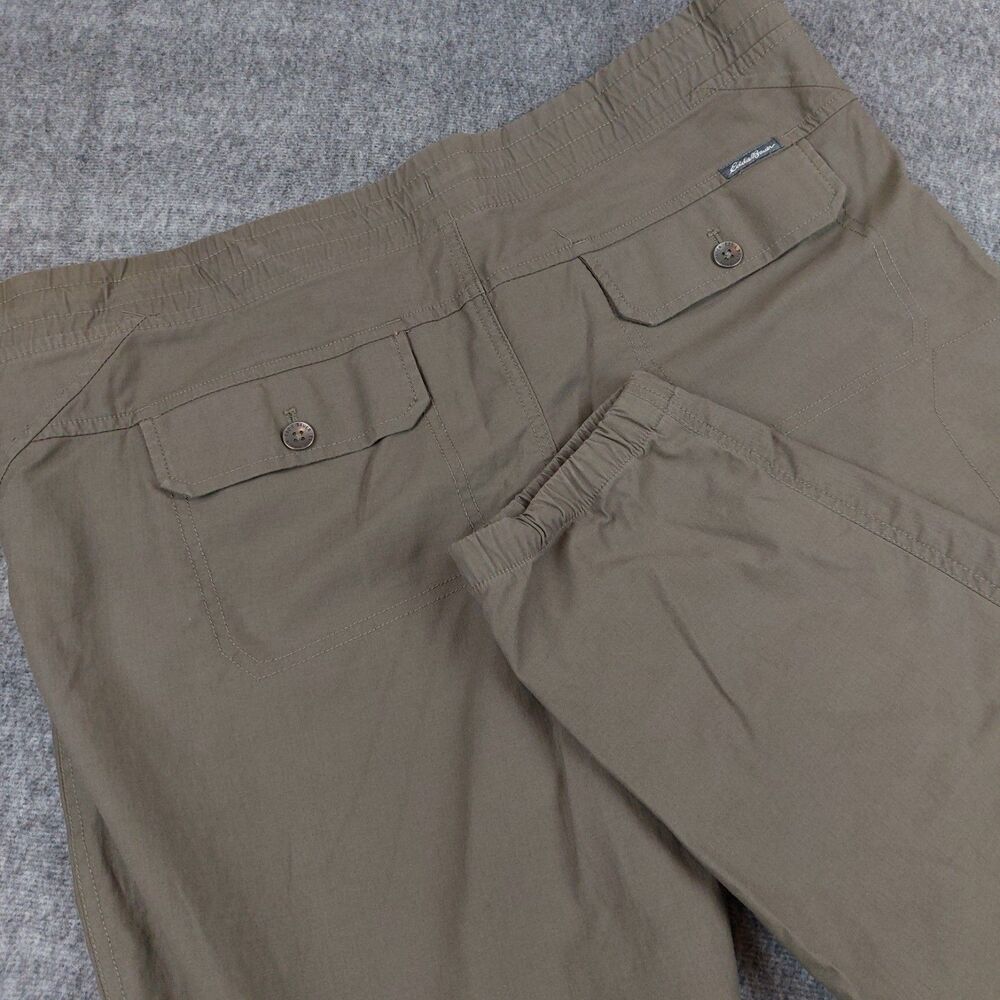 Eddie Bauer Travex Jogger Pants Women's 16 (40x27.5) Green Drawstring Pockets